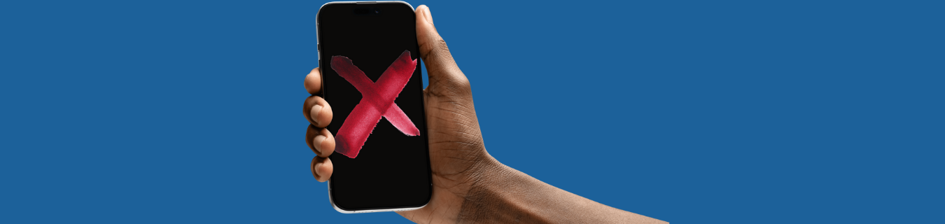 Phone with X on screen