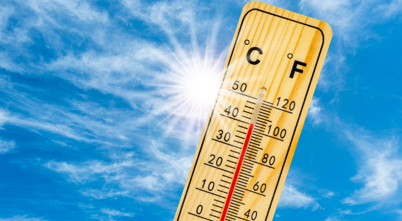 Thermometer on a sunny day