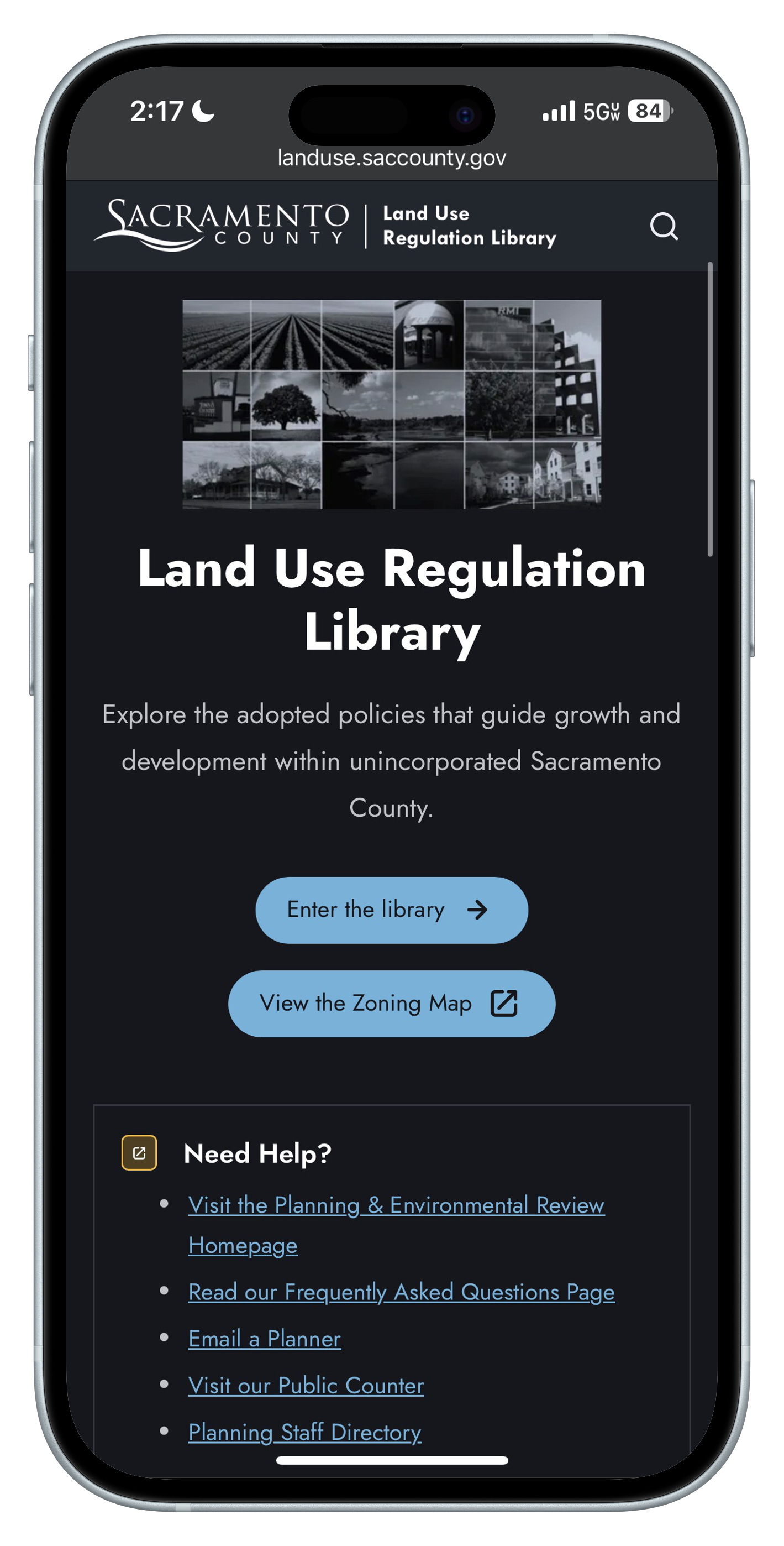 Homepage for Land Use Regulation Library