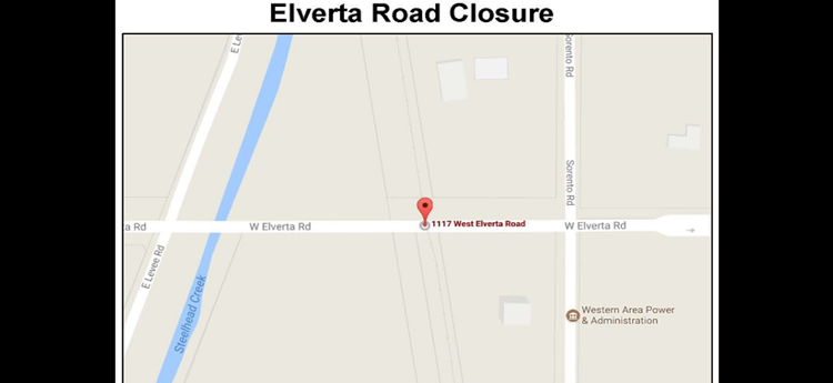 Map of Elverta Road Closure