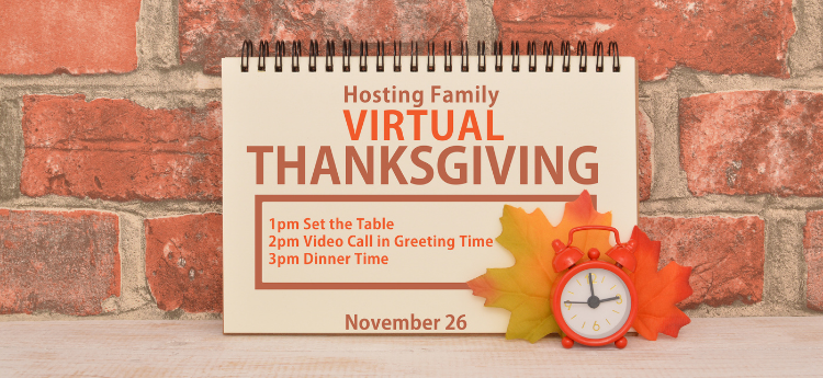 Hosting Famiy Virtual Thanksgiving Schedule