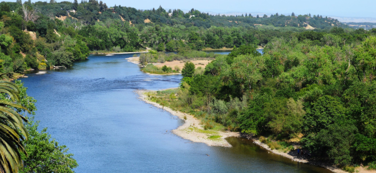 Portion of the American River through Sacramento County