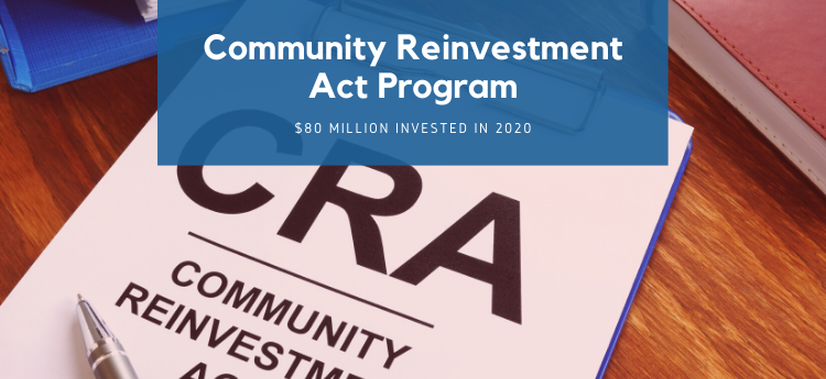 Community Reinvestment Act paper on a clipboard "Community Reinvestment Act Program $80 Million Invested in 2020