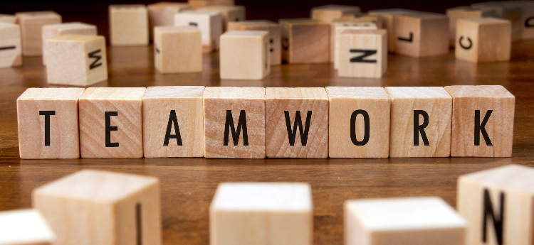 Building Blocks spelling the word TEAMWORK