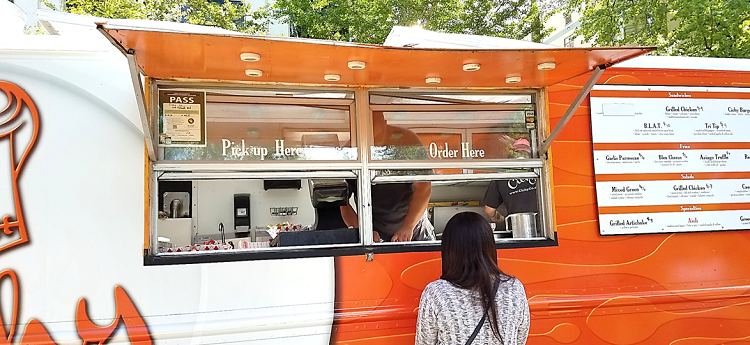 Mobile Food Truck with Placard