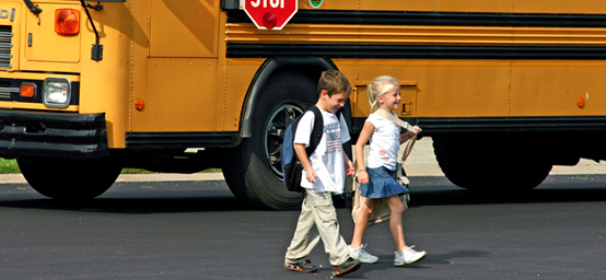 Kids Walking Away from School Bus