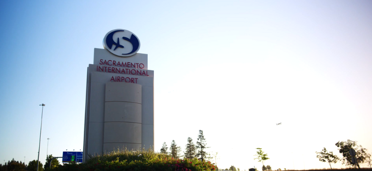 Entrance to Sacramento International Airport 
