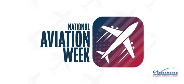 National Aviation Week - Graphic with repeating airplane icons 