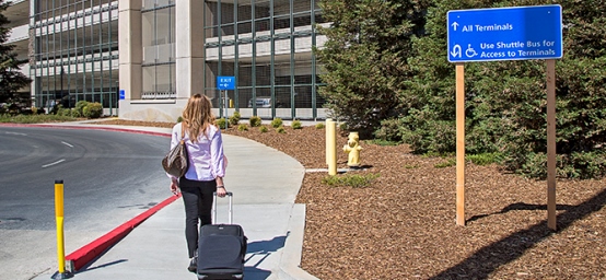 Walking Path from Daily Lot to Terminals