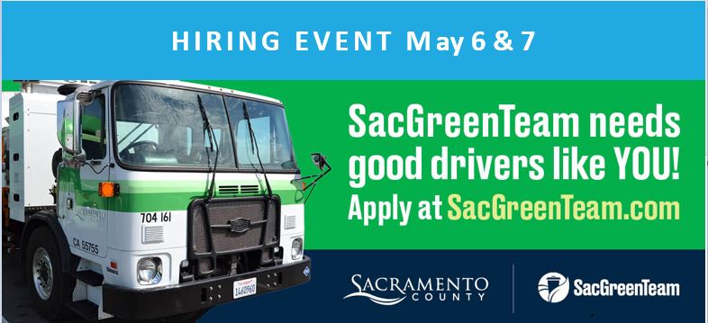 SacGreenTeam Hiring Event for Drivers May 6 and 7 2022