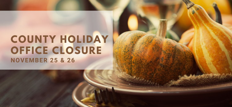 County Holiday Office Closure - November 25 & 26 - Decorative Squash decor