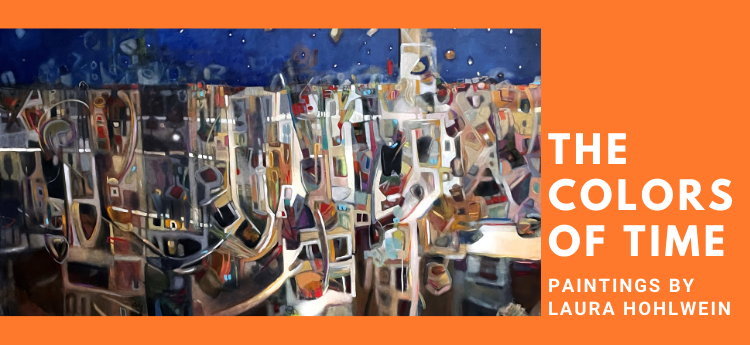 The Colors of Time: Paintings by Laura Hohlwein Abstract art on an orange background