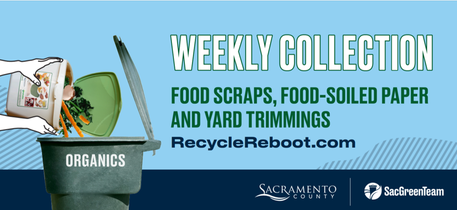 Weekly collection of food scraps, food-soiled paper, yard trimmings in Organics cart