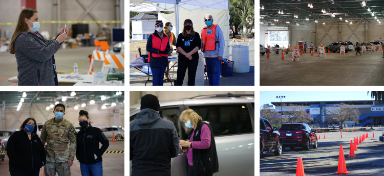 Collage of photos featuring Sacramento Medical Reserve Corps volunteers