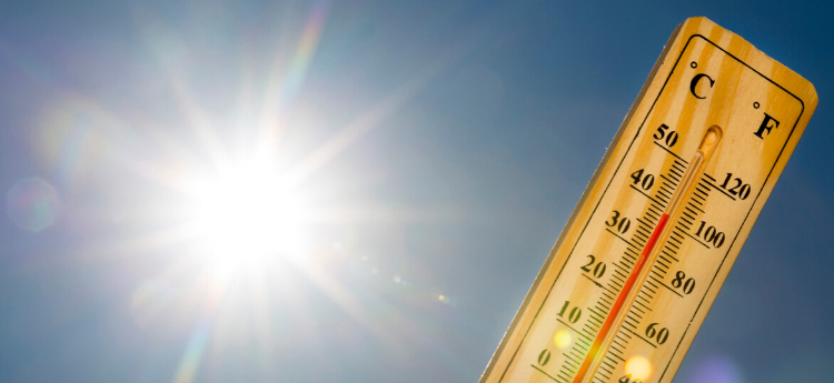 Photo of a Thermometer on a sunny day