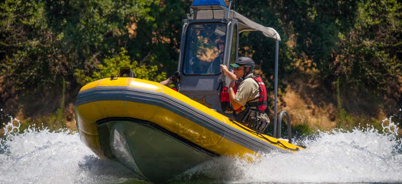 Water rescue along a Sacramento river